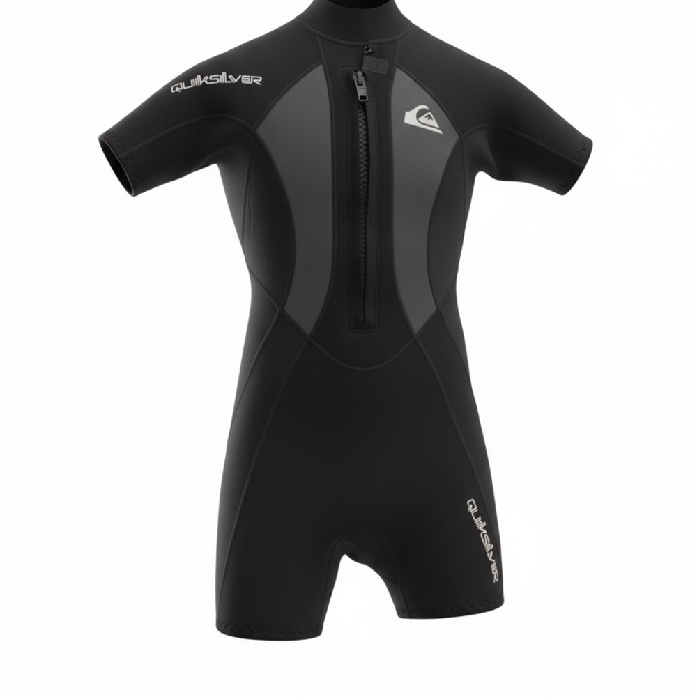 Quiksilver Kids Black and Gray Short Sleeve Rashguard